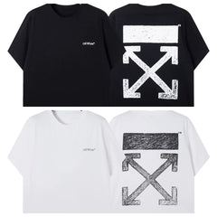 Off-White Cracked Texture Arrow Logo T-Shirt