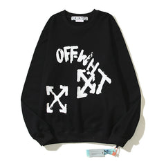 Off-White Black Graffiti Typography Multi-Arrow Crewneck Sweatshirt
