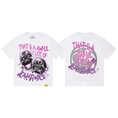 That's A Awful Lot Of Cough Syrup Neon Skull Graphic T-Shirt - White