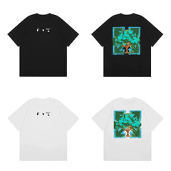 Off-White Teal Framed Artwork Print Short Sleeve T-Shirt