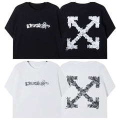 Off-White Floral Arrow Cross Print Short Sleeve T-Shirt