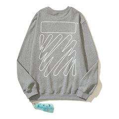 Off-White Heather Grey Minimalist Outline Arrow Crewneck Sweatshirt
