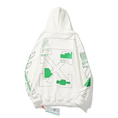 Off-White White Green Tech Matrix Arrow Hoodie