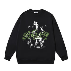 Off-White Black Neon Typography Portrait Crewneck Sweatshirt