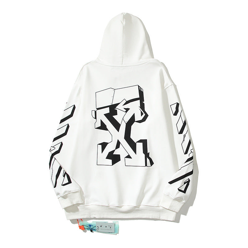 Off-White White 3D Shadow Outline Arrow Hoodie