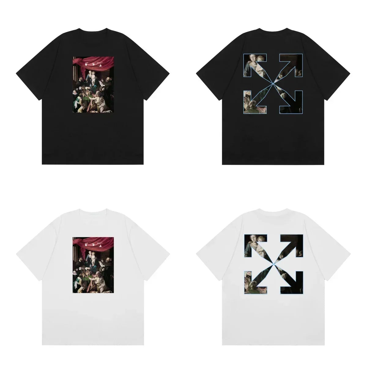 Off-White Vintage Poster Photo Arrow Cross Print Short Sleeve T-Shirt
