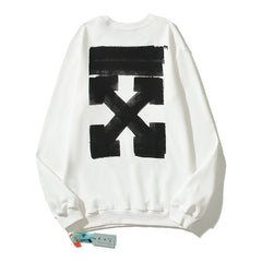 Off-White White Brushstroke Block Arrow Crewneck Sweatshirt