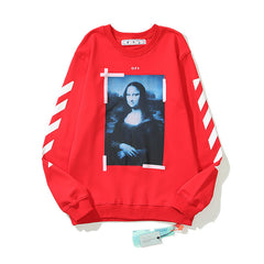 Off-White Red Mona Lisa Tape Frame Crewneck Sweatshirt