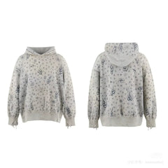 Saint Michael Tattoo All-Over Print Hoodie - Heather Grey