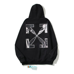 Off-White Black Monochrome Portrait Collage Arrow Hoodie