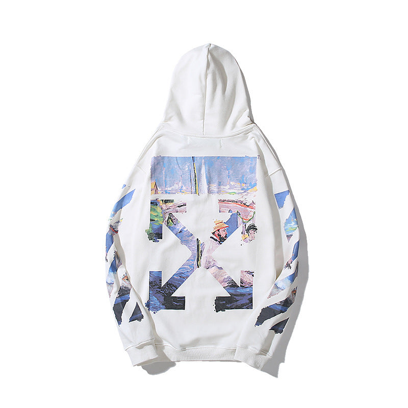 Off-White White Sky Landscape Artwork Arrow Hoodie