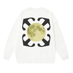 Off-White Off-White White Full Moon Green Halo Arrow Crewneck Sweatshirt