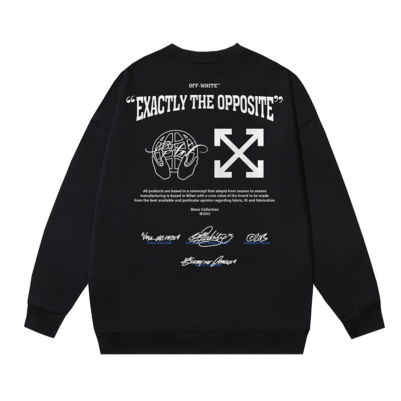 Off-White Black "Exactly the Opposite" Graphic Crewneck Sweatshirt