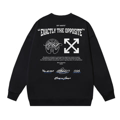 Off-White Black "Exactly the Opposite" Graphic Crewneck Sweatshirt