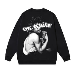 Off-White Black Classical Art Portrait Crewneck Sweatshirt