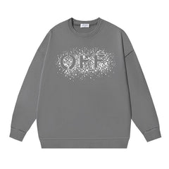 Off-White Dark Grey Spray Splatter Logo Crewneck Sweatshirt