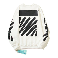 Off-White White Bold Block Scribble Arrow Crewneck Sweatshirt