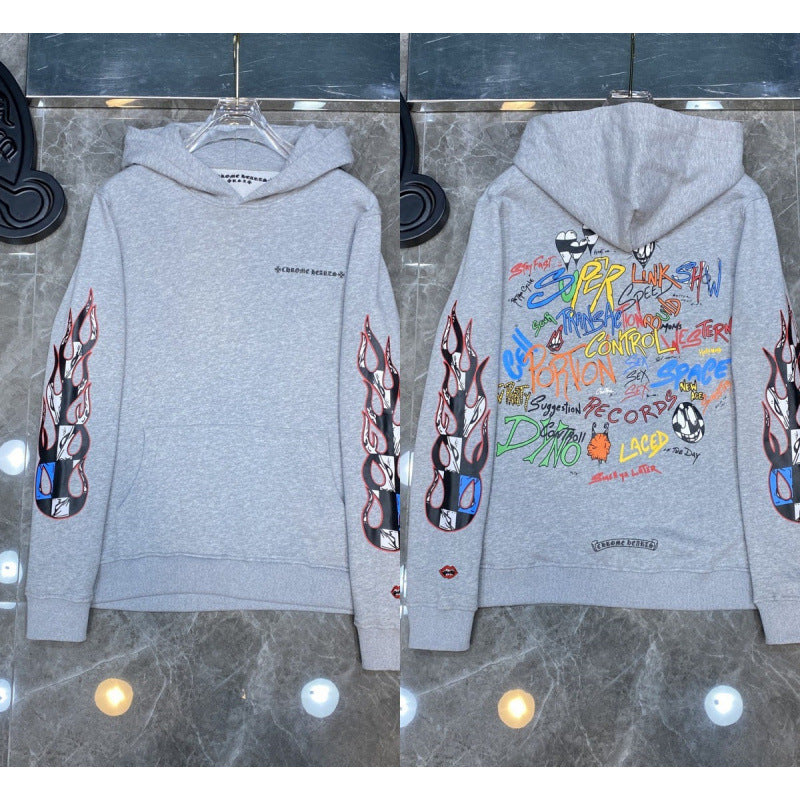 Chrome Hearts Skull Flame Sleeve & Graffiti Back Hoodies