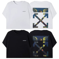 Off-White Angel Painting Arrow Graphic Short Sleeve T-Shirt