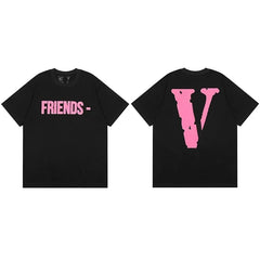 Vlone "FRIENDS-" Graphic T-Shirt - Black/Pink