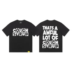 That's A Awful Lot Of Cough Syrup Block Typography T-Shirt - Black