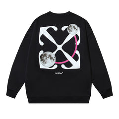 Off-White Black Moon Orbit Arrow Crewneck Sweatshirt